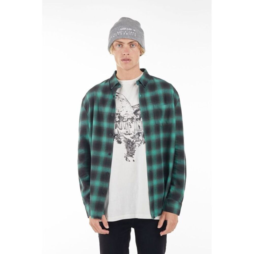 NANA JUDY Mens Fulton Green Tartan Plaid Collared Button Down Shirt XXL